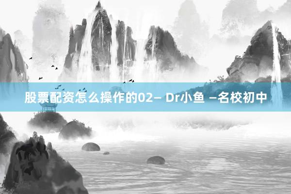股票配资怎么操作的02— Dr小鱼 —名校初中