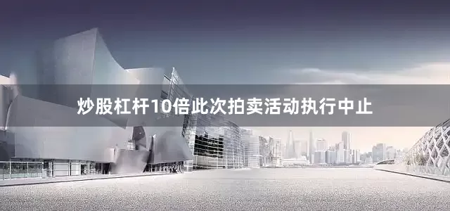 炒股杠杆10倍此次拍卖活动执行中止